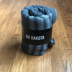 BB Dakota Grey Striped Poncho